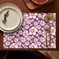 thumbnail image 4 of Pioneer Flower Floral Print Pattern Summer Placemats Table Placemats Set Of 6-Linen Kitchen Washable Placemats Table Mats 12x18 Inch Non-Slip Heat Resistant, 4 of 5