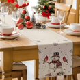 thumbnail image 5 of Burlap Table Runner 90 Inches Long,Merry Christmas Snowman Red Bird Non-Slip Kitchen Table Runners for Dining Room Everyday Use Party Table Decorations Snowflake Holly on Burlap Flax, 5 of 9