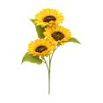 thumbnail image 2 of 1 Pack Artificial Sunflower Bouquet, 3 Head Faux Silk Sunflowers for Vase Centerpiece Wedding Home Table Decor 38cm, Clearance Yellow, 2 of 4