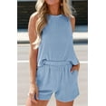 thumbnail image 6 of Mawalde Women'S Summer 2 Piece Outfits Shorts Sets Matching Set Loungewear with Pockets  Blue S, 6 of 8