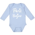 thumbnail image 3 of Inktastic Paris Bonjour with Hearts in White Text Boys or Girls Long Sleeve Baby Bodysuit, 3 of 5