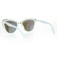 thumbnail image 4 of SA106 Womens Color Mirror Mirrored Lens Oversize Cat Eye Sunglasses White Teal, 4 of 4