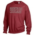 thumbnail image 2 of Men's ComfortWash Crimson Washington State Cougars Stack Garment Dyed Crewneck Pullover Sweatshirt, 2 of 3