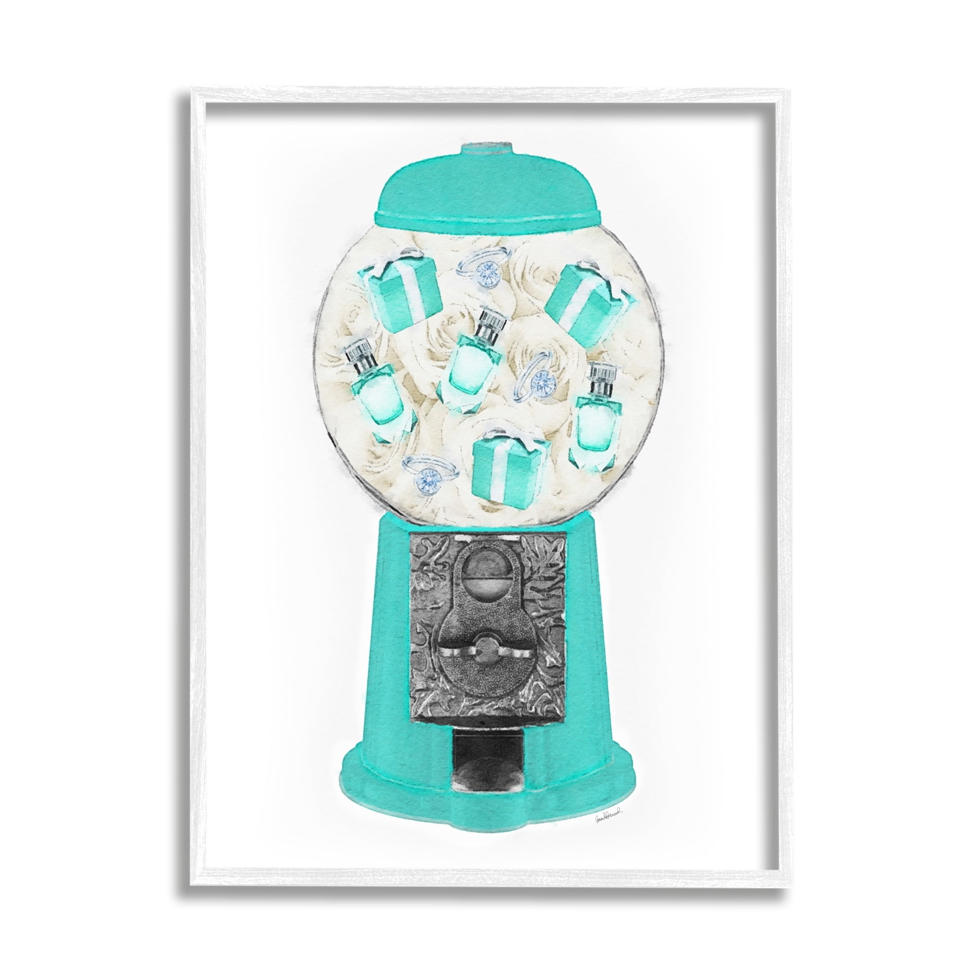 Stupell Industries Old Fashioned Candy Dispenser Designer Fashion Jewelry Boxes Framed Wall Art, 11 x 14, Design by Amanda Greenwood