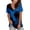 Blue, variant on Ladies 3D Glitter Printed Star V Neck Short Sleeved T Shirt Summer Fashion Clothing for Women