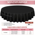thumbnail image 4 of 6 Pack Round Plastic Tablecloth 84" Black Disposable Table Covers Waterproof Table Cloths for Round Table and 6 Pack 12"x72" Black and White Striped Polyester Table Runners for Parties Birthday Picnic, 4 of 7