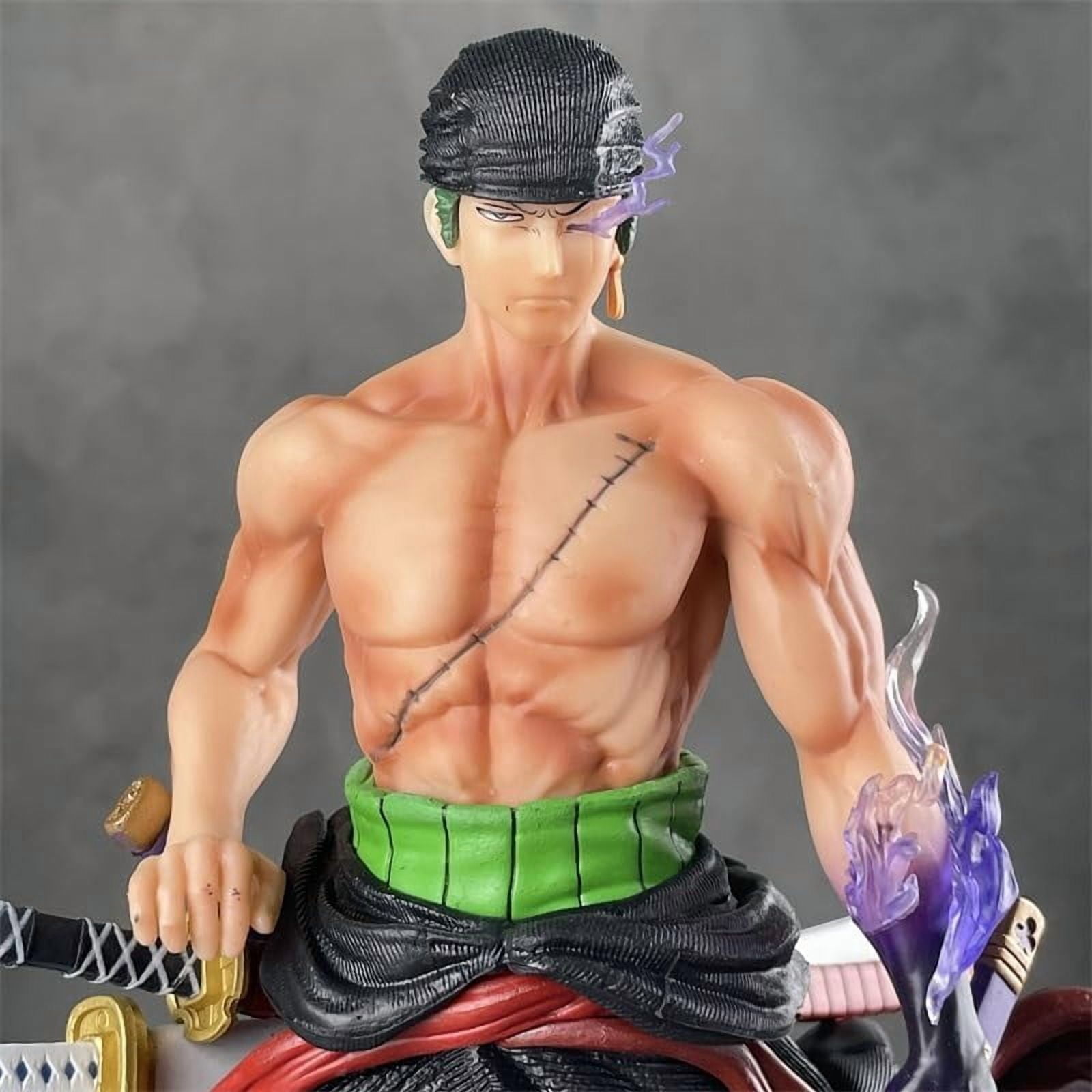 Zoro Figure Standing One Sword Style Zoro Anime Figures 33cm/13inch Handmade PVC Anime Character Model Statue Collectible Craft Gift