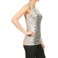 thumbnail image 3 of Anna-Kaci Womens Sparkle & Shine Glitter Sequin Embellished Sleeveless Round Neck Tank Top, 3 of 6