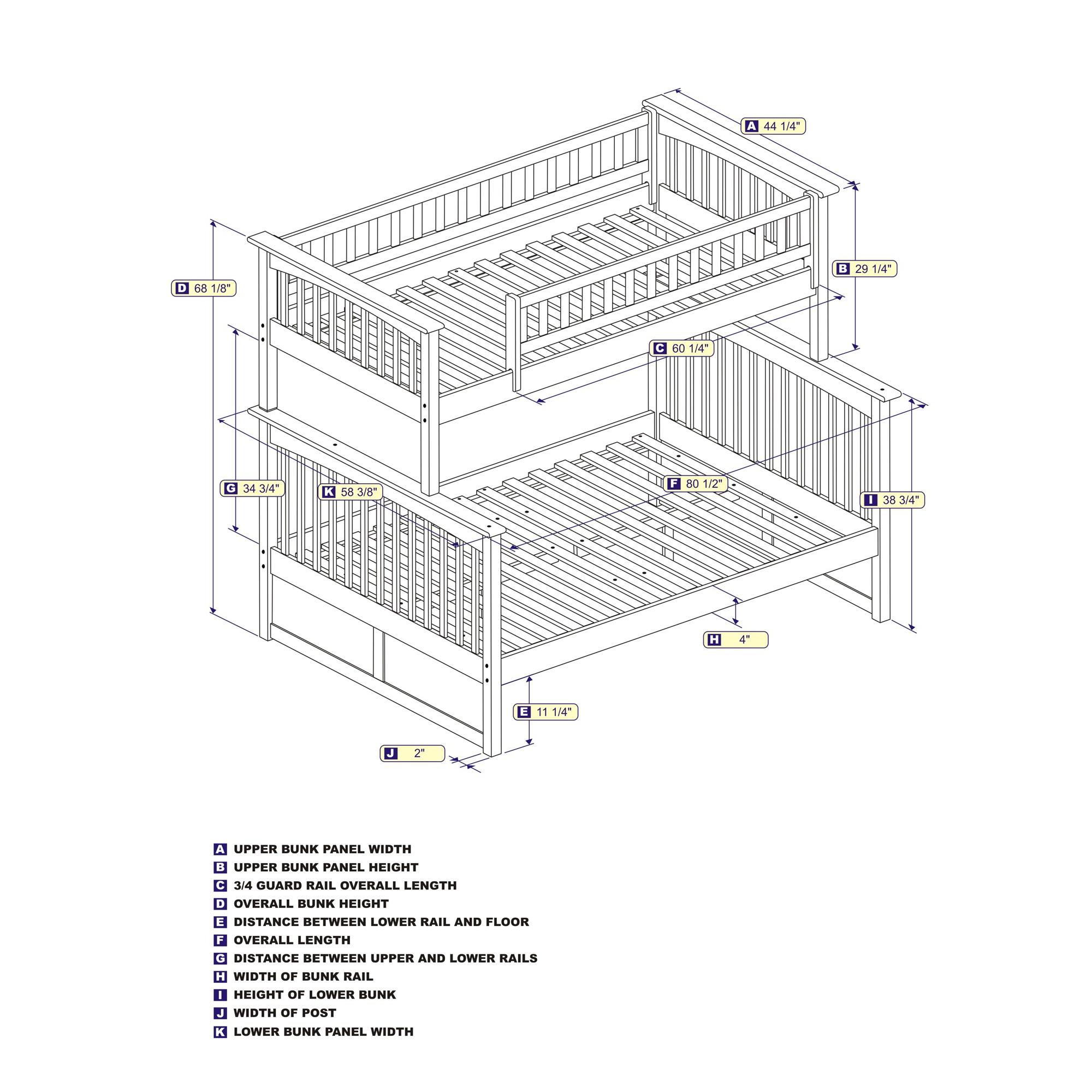 Columbia Bunk Bed Twin over Full in Multiple Colors and Configurations - image 4 of 5