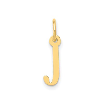 FJC Finejewelers 10 kt Yellow Gold Small Slanted Block Initial J Charm 15 x 6 mm