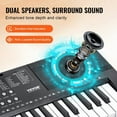 thumbnail image 5 of VEVOR 61 Key Digital Keyboard Piano, 200 Tones 200 Rhythms, Electric Portable Piano Keyboard Kit with 60 Demo Songs Built-In Dual Speakers Headphones Microphone, Piano Stickers for Beginners Learning, 5 of 9