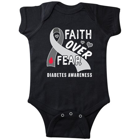 

Inktastic Diabetes Awareness Faith over Fear Gift Baby Boy or Baby Girl Bodysuit