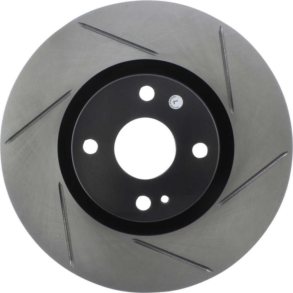 StopTech 126.45092SL Sport Slotted Brake Rotor; Front Left, European style brake pad compounds