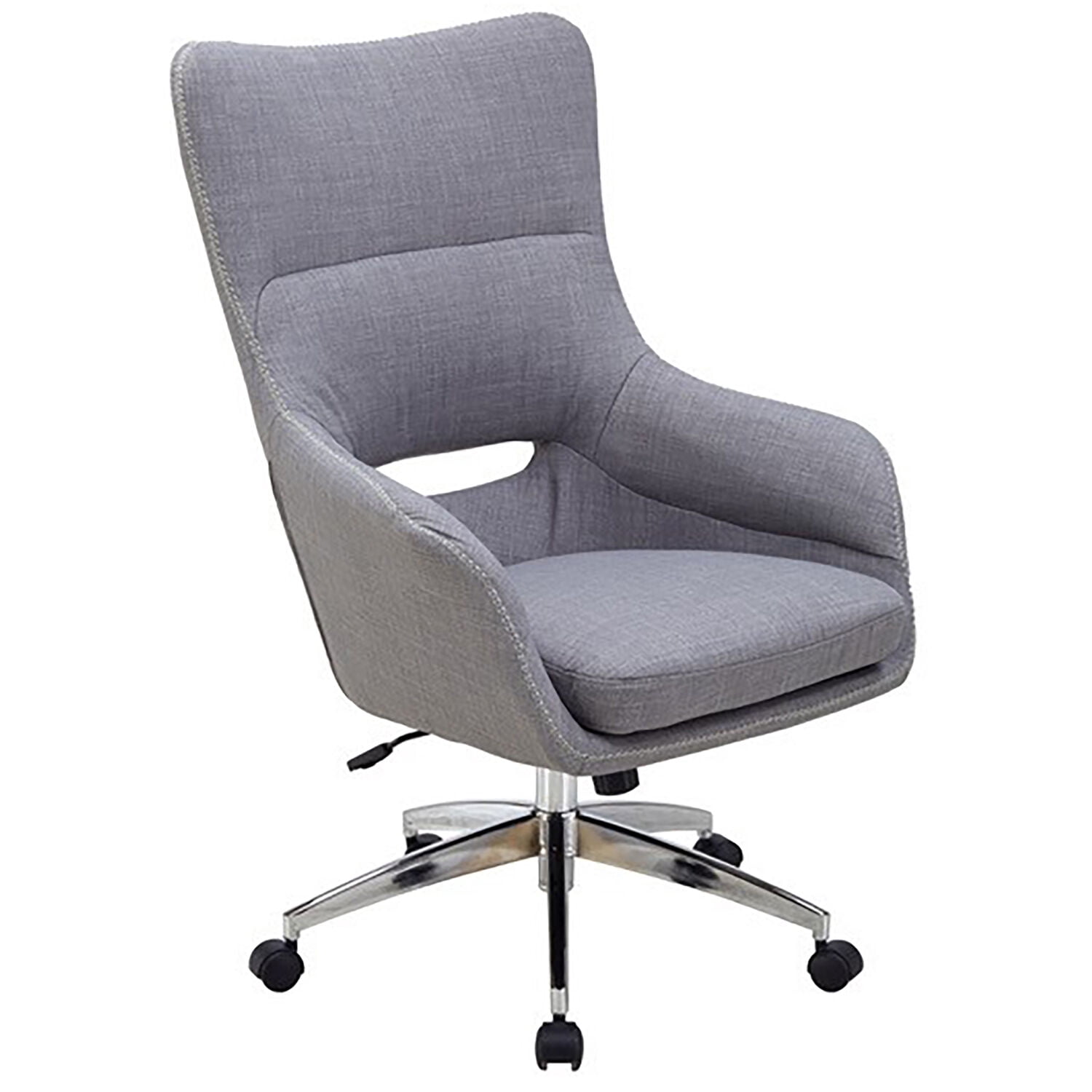 Hanover Carlton Wingback Office Chair in Gray with Adjustable Gas
