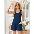 thumbnail image 5 of MINTREUS Summer Knit Jumpsuits for Women Sleeveless Pullover Button-down Top Shorts with Pockets Casual Jumpers, 5 of 7