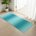 thumbnail image 3 of Teal Ombre Hallway Runner Rug 2'x5', Modern Abstract Art Farmhouse Gradient Washable Kitchen Runner Rug with Tassels, Laundry Room Rugs Woven Cotton Carpet for Bedroom Entryway Front Door, 3 of 9