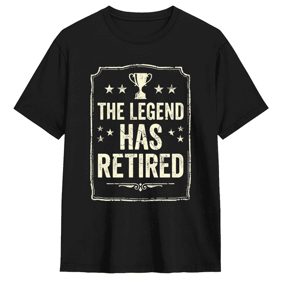 The Legend Has Retired Trophy Vintage Graphic Tee For Men, Grandparent Fun Cotton Short Sleeves T-Shirt