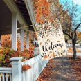 thumbnail image 2 of Fall Floral Welcome House Flag Large Vertical Double Sided, Autumn Leaves 28 x 40 Inch Burlap Flag for Autumn Thanksgiving Halloween Farmhouse Holiday Yard Outdoor Outside Decoration, 2 of 6