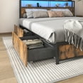 thumbnail image 6 of Full Size Bed Frame with LED Light & Outlets USB Ports, Metal Platform Bed with Storage Headboard & 4 Large Drawers, No Box Spring Needed, 6 of 8