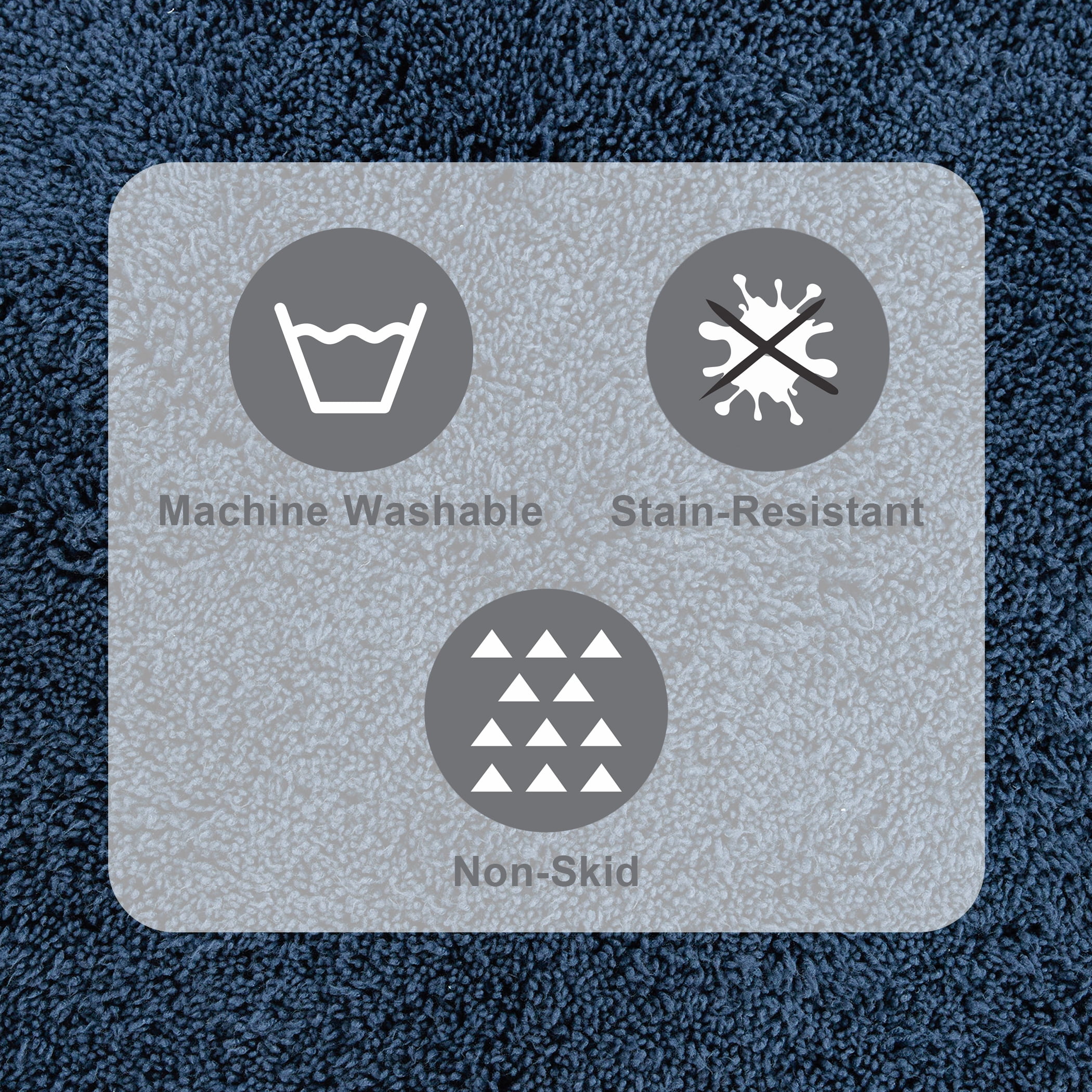 Mainstays Performance Recycled Polyester Bath Rug, Washed Indigo, 24" x 40"