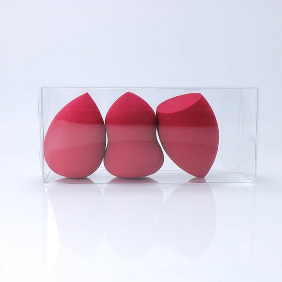 Zhuge Juego de 3 esponjas de belleza, esponja para difuminar maquillaje líquido y en crema, esponja para base de maquillaje, rojo oscuro A43