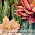 thumbnail image 3 of Cactus Waterproof Printed Shower Curtain Set with Hooks - Bathroom Decoration, 3 of 5