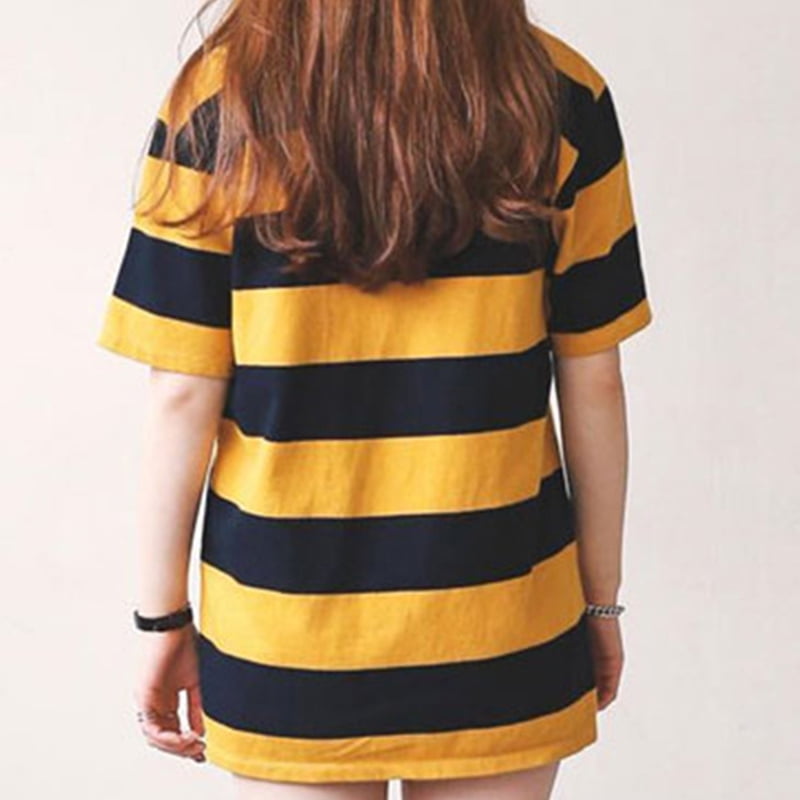 yellow black striped top