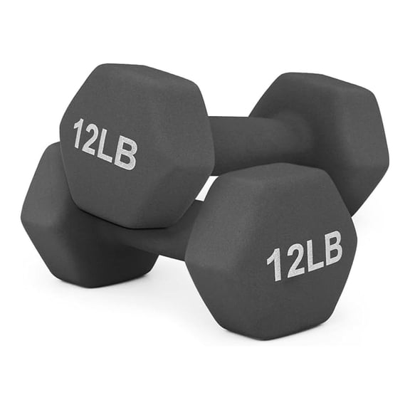 Neoprene Coated Dumbbell Hand Weights Set – 8LB, 10LB, 12LB, 15LB Pairs for Strength Training, Home Workouts and Full-Body Fitness, Hex Shape and Non-Slip Grip