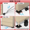 thumbnail image 4 of Heavy Duty Furniture Movers with 5-Wheel Dollies, Furniture Dolly Set with Lifter & Base, 360° Swivel Casters, Non-Slip Pads, Up to 2000 lbs Load Capacity, 4 of 12