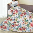 thumbnail image 6 of Honeii Rose Flowers Print Fleece Blanket - Throw Blanket for Bed, Sofa, Couch, Camping, and Travel , Microplush Ultra Soft Warm Blanket-80"x60", 6 of 7