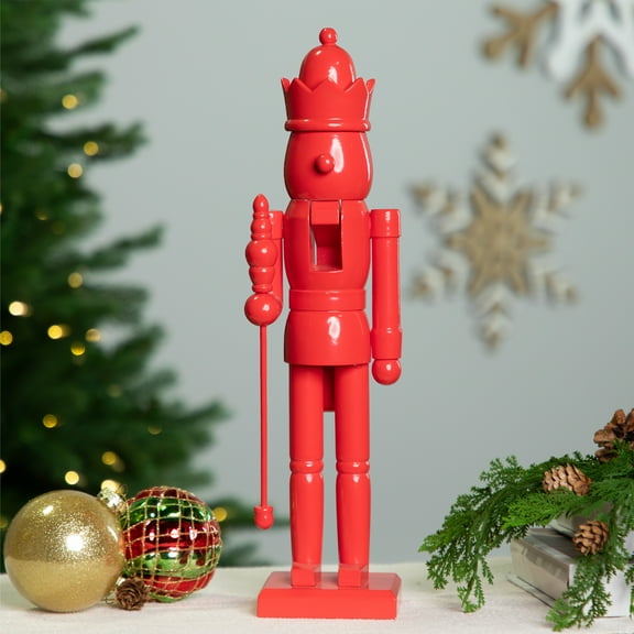 Northlight Nutcracker King with Crown and Scepter Standing Christmas Figure - 15" - Red