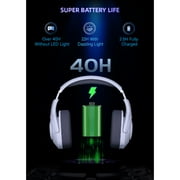 Froura Wireless Gaming Headsets for PS5 PC Switch PC with Bluetooth 5.2, 2.4 GHz USB Gaming Headphones with Detachable Noise Canceling Mic, 40H, 3.5mm Wired for Xbox Series,White