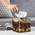 thumbnail image 4 of Kdxio Vintage Pattern Bald Eagle Print Tissue Box Cover,Square Decorative PU Leather Facial Paper Case Organizer Holder Dispenser for Bathroom,Night Stands,Desk,Car 5.2''X5.2''X5.2'', 4 of 6