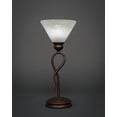 thumbnail image 1 of Toltec Lighting 35-BRZ-7145 Leaf Mini Table Lamp Shown In Bronze Finish With 7 Gold Ice Crystal Glass, 1 of 1