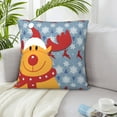thumbnail image 6 of ZICANCN Decorative Throw Pillow Covers , Rudolph Reindeer Couch Sofa Decorative Knit Pillow Covers for Living Room Farmhouse 12"x12", 6 of 8
