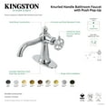 thumbnail image 6 of Kingston Brass KSD3548RKZ Wendell One-Handle Single-Hole Bathroom Faucet with Knurled Handle and Push Pop-Up Drain, Brushed Nickel, 6 of 6