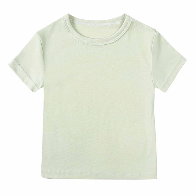 vdgthytj T-Shirts d'Été pour Tout-Petits, Col Rond, Manches Courtes, Coton, Décontracté, Basique pour Garçon Fille