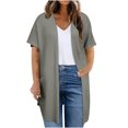 thumbnail image 1 of SHTXOZHI Cardigans for Women Short Sleeve Open Front Cardigan Casual Jacket with Pockets, 1 of 7