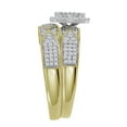 thumbnail image 4 of 10kt Yellow Gold His Hers Round Diamond Cluster Matching Wedding Set 3/4 Cttw, 4 of 4