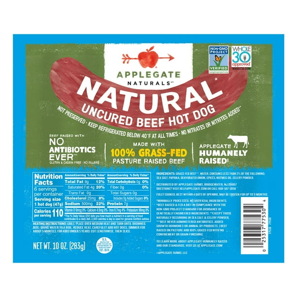 Applegate Natural Uncured Beef Hot Dog, 10 Oz.