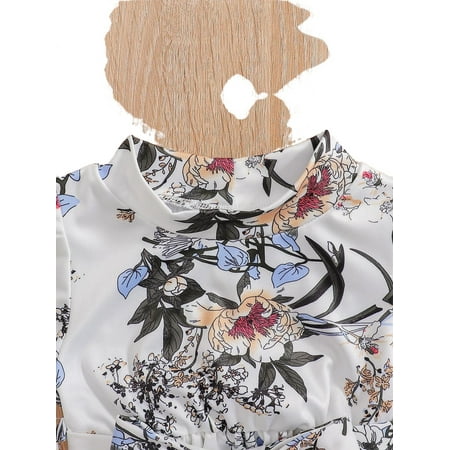 

Casual Floral Print Stand Collar A Line Long Sleeve Multicolor Baby Dresses (Baby s)