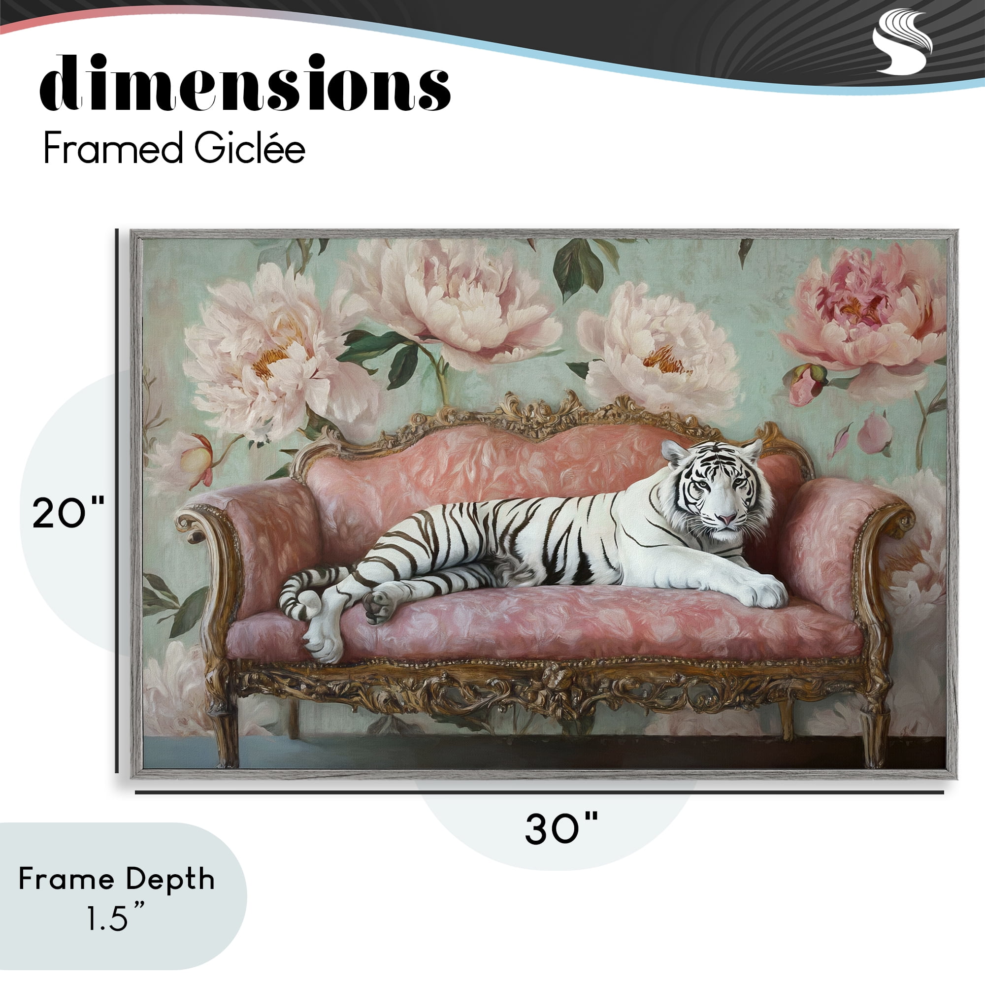 Stupell Industries Where The Tiger Dreams Gray Framed Giclee Art, design by Tina LeCour