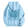thumbnail image 5 of UngA Graphic Hoodie for Women 2025 Cute Preppy Sweatshirt Long Sleeve Drawstring Pullover Tops With Pockets Sky Blue,3XL, 5 of 7