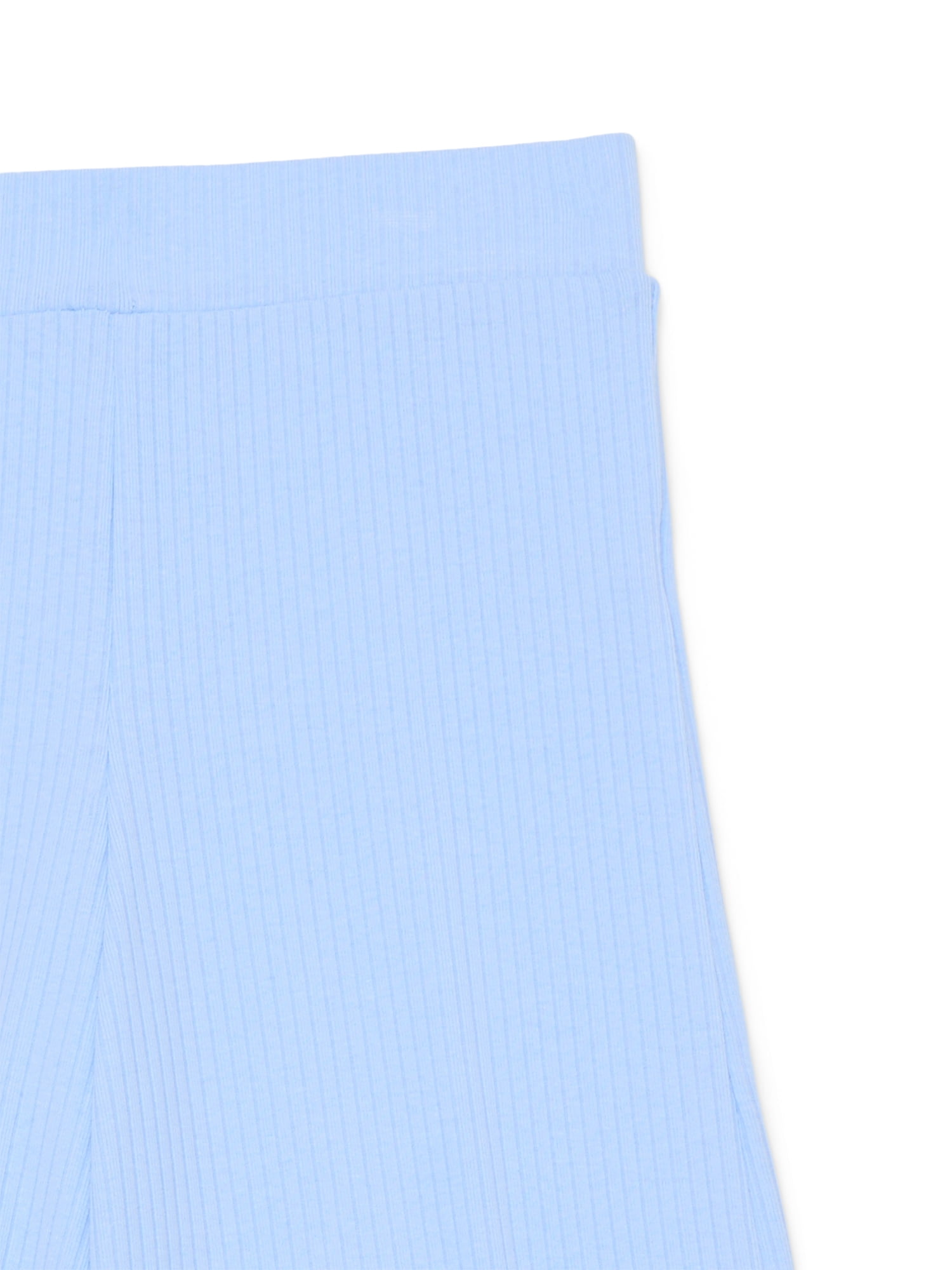 Wonder Nation Little Girls Ribbed Wide Leg Pants, Sizes 4-10
