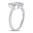 thumbnail image 3 of Golden Star Sterling Silver Womens Round Diamond Double Joined Heartss Love Ring 1/6 Cttw, 3 of 4
