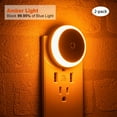 thumbnail image 3 of LED Night Light, with Dusk to Dawn Sensor, Diffused Light, Energy Efficient, Smart Plug in Night Light for Bedroom, Bathroom, Kitchen, Hallway, Room, Warm White, Round, 2 Pack, 3 of 5