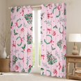 thumbnail image 2 of Manfei Christmas Flower Blackout Curtains Set of 2 (52x84 Each),Kawaii Bowtie Ribbon Window Curtains,Pink Green Curtains and Drapes For Teens,Super Cozy Room Decor, 2 of 6