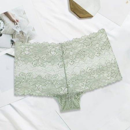 

Briefs For Women Knickers Women Sexy Lace Boxer Cutout Jacquard Sexy Panties Green S 3pcs