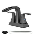 thumbnail image 1 of CES Two-Handle Bathroom Sink Faucet with Metal Drain Assembly and Supply Hose Lead-Free Mixer Double Handle Tap Laundry Utility Faucet Matte Black, 1 of 7