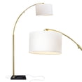 thumbnail image 1 of Brightech Logan Arc Standing Floor Lamp w/ LED Bulb & Drum Shade, Antique Brass, 1 of 10